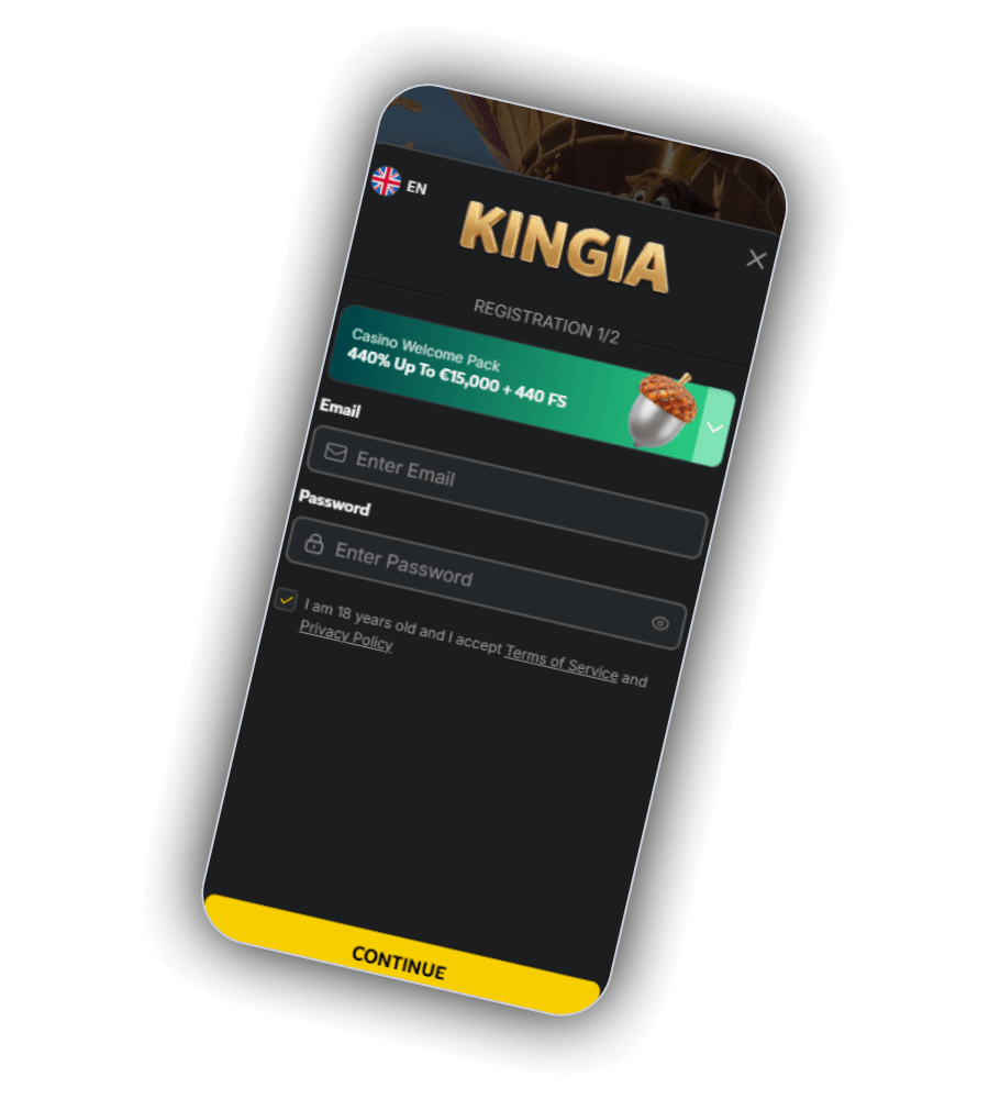 Kingia Casino registration